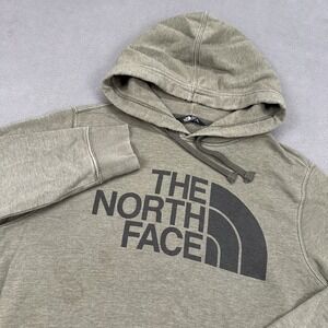 The‎ North Face Men Hoodie Size Medium Olive Green Sweatshirt Half Dome Logo